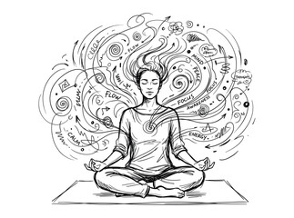 Obraz premium Woman meditating in lotus pose finding inner peace