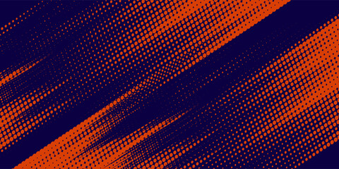Fototapeta premium Abstract speed lines style orange color halftone banner design template. Vector illustration.