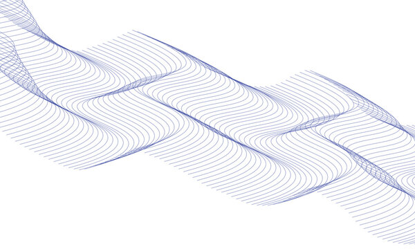 Abstract Blue Wavy Line Pattern Background Transparent PNG