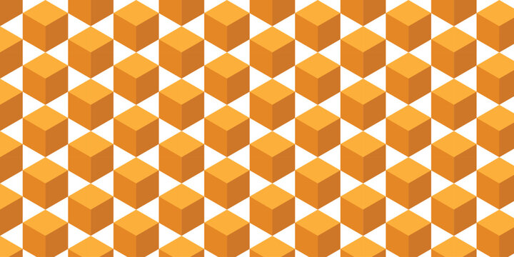 simple orange 3d cube pattern for banner poster background.