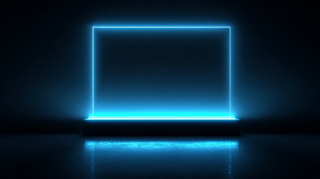 Stunning Blue Neon Glow on Clean Minimalist Wallpaper Ideal for OLED Displays and Modern Backgrounds