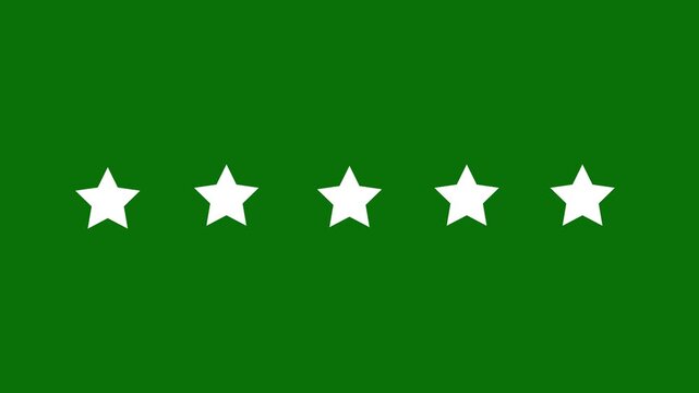 Special with rating star icon animation, Five star rating gold relocating review overlay transparent background 4K Video