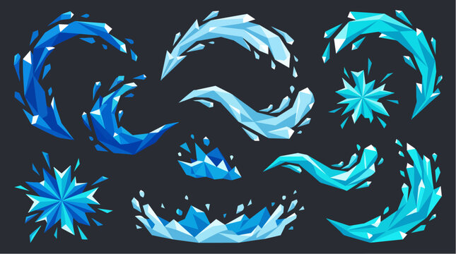 Abstract blue swirling wave shapes.