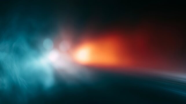 Abstract background showing a dynamic light leak gradient with teal and orange hues, creating a soft cinematic film texture