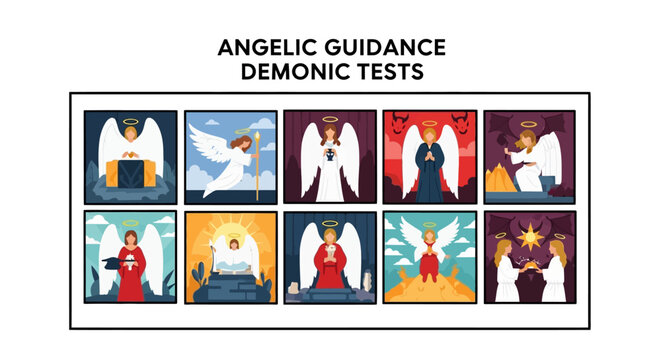 Angelic Guidance Demonic Tests Concept Art Collection: Divine vs. Evil
