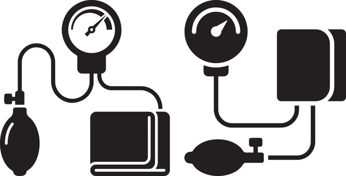 Blood pressure monitor icon on white background healthcare.