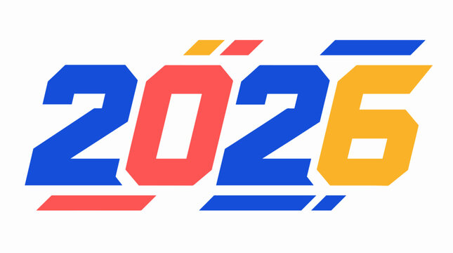 Colorful 2026 Numeric Logo With Bold Design.