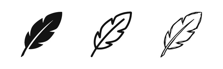 Writing Feather Quill Pen Icon Set © drawing lines