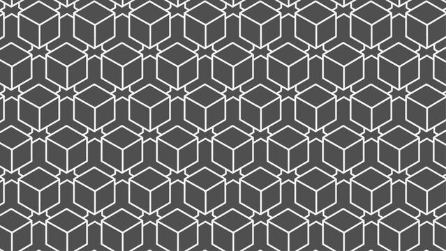Modern Gray Cube Geometric Seamless Pattern 