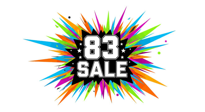 Explosion of Colors with 83% Sale Discount - Vibrant Background for Promotions