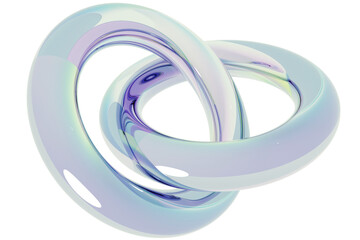 Fototapeta premium Glossy Abstract 3D Shape in Iridescent Pastel Colors, isolated