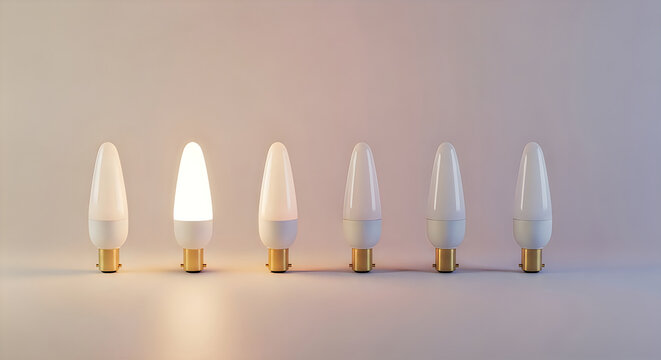 Candle shaped smart bulbs with golden base dimming sequence