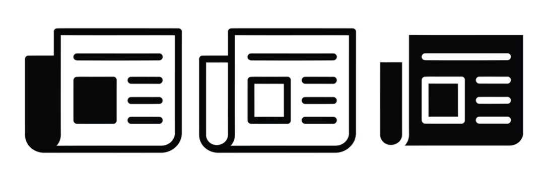 Three stacked document icons in black and white for business or office concepts