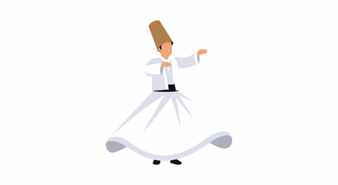 Whirling dervish performing a traditional spiritual dance