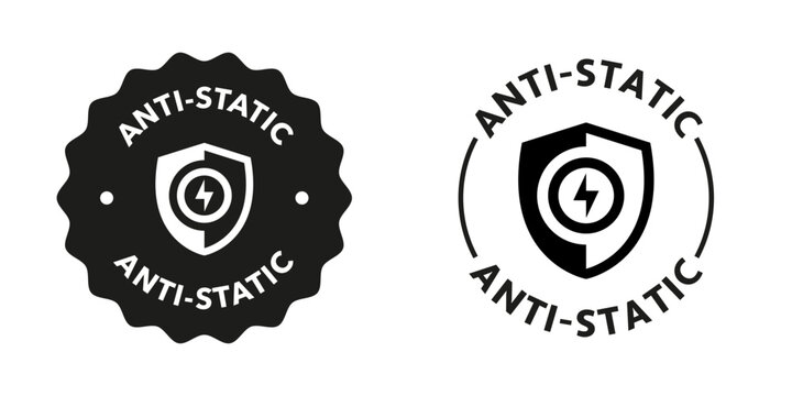 Anti static vector stickers for protective clothes or shoes labeling.