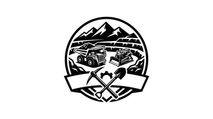 Mining Site Emblem Badge Design © TDF CREATIVE