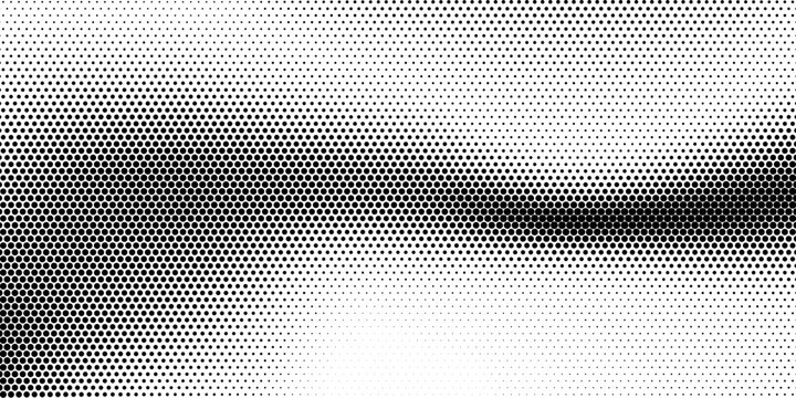 Hexagon Shapes Vector Abstract Geometric Technology Oscillation Wave Isolated on Light Background. Halftone Hex Retro Simple Pattern. Minimal 80s Style Dynamic Tech Wallpaper