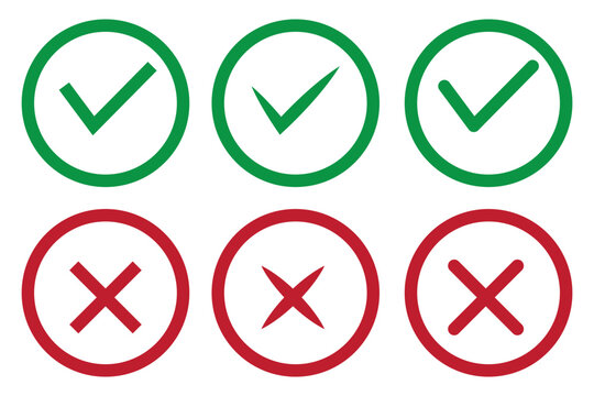 Check mark and cross mark icons