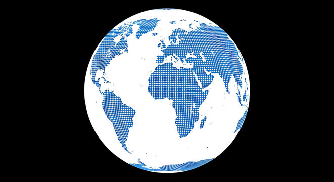 Global earth globe map made of interconnected binary code with internet technology communication connection information computing international software connectivity