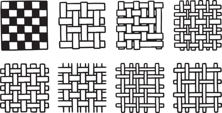 Set of simple geometric vector patterns seamless tiles Vector