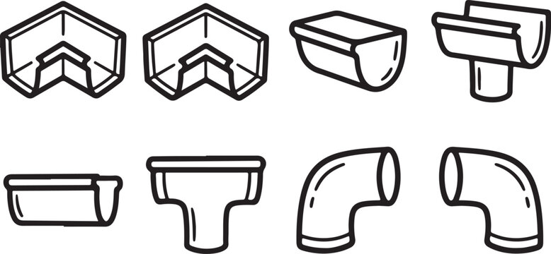 Collection of 3d geometric shapes icons including cubes, pyramid and cylinder Vector