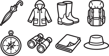 Obraz premium Collection of eight black scissors vector icons isolated Vector