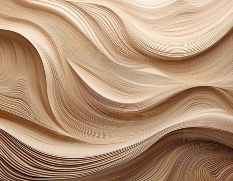 abstract textured surface with flowing wavy lines and organic contours in a neutral beige tone