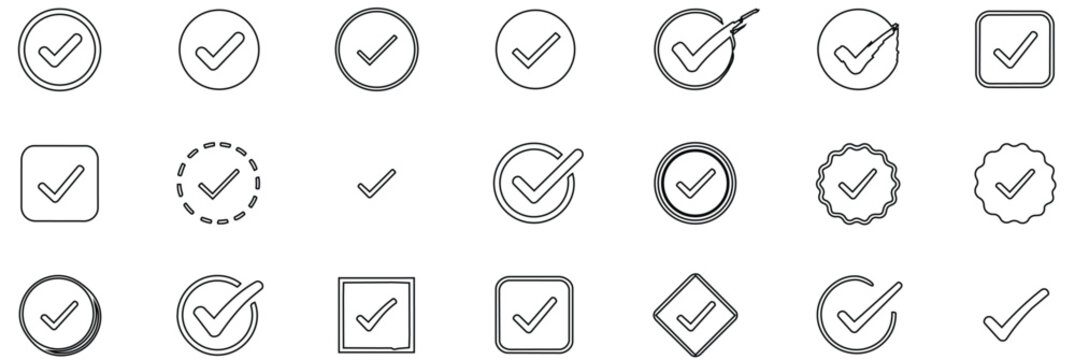check mark icon button set. check box icon with right and wrong buttons and yes or no checkmark icons in green tick box and red cross. vector illustration 