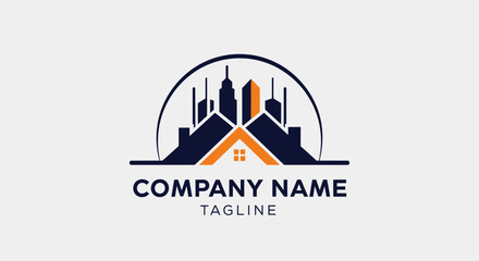 Fototapeta premium Modern Cityscape Skyline Logo Design.