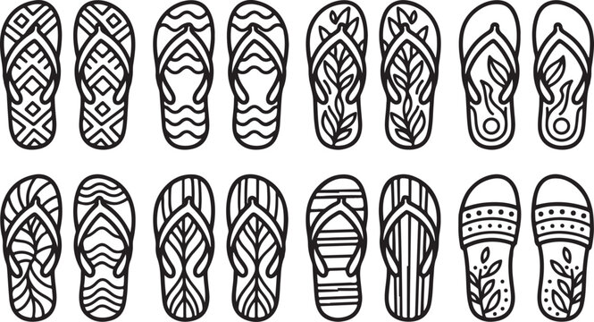 Black and white vector ethnic mandala pattern repeating border Vector
