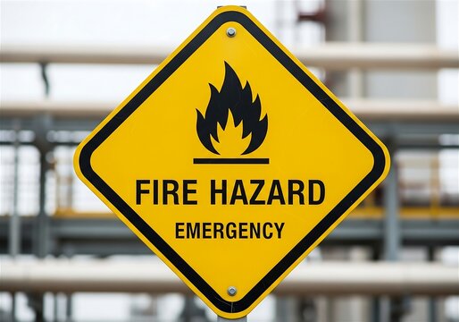 Warning Sign Symbol For Fire Hazard Danger and Emergency Alert