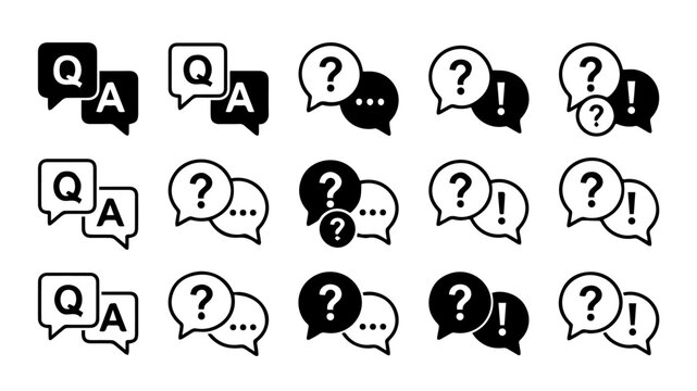 Question answer icons set