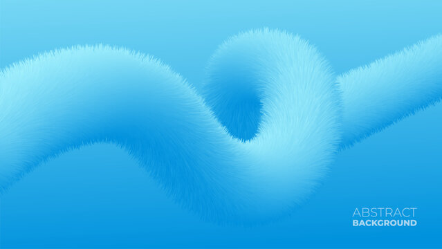 Abstract Blue Furry Wave Background with Soft Texture