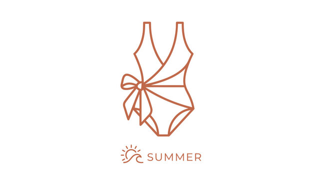 Summer Swimsuit Outline Icon