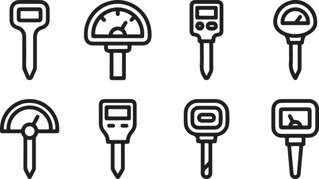 Vector icon set of human figures with heads and body outlines Vector