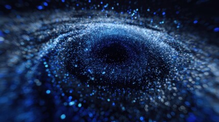 Fototapeta premium Abstract Dark Blue Digital Verification with Cinematic Particles and Fingerprints for Enterprise Solutions