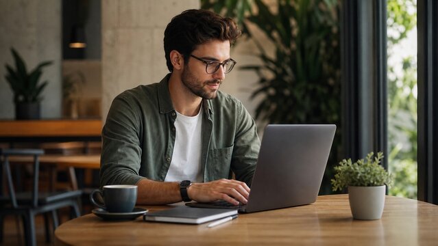 modern remote work lifestyle remote worker in a calm workspace