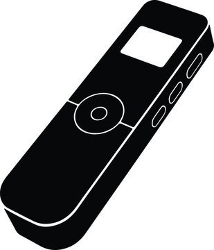 Silhouette vector digital audio player with buttons and screen design