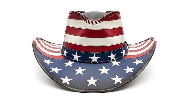 American independence day patriotic cowboy hat with stars and stripes design