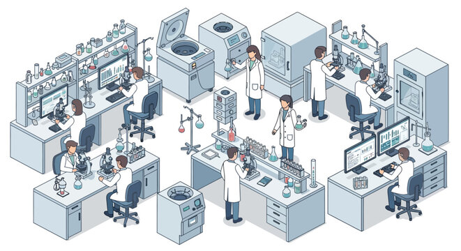 Scientists working in laboratory setting.