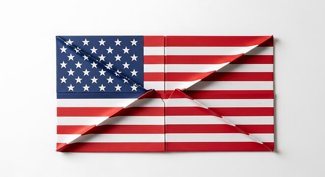 American independence day concept folded us flag on white background patriotic symbolism