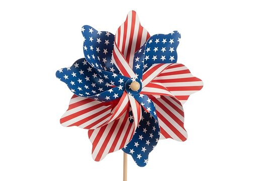 American independence day pinwheel with patriotic red white and blue colors