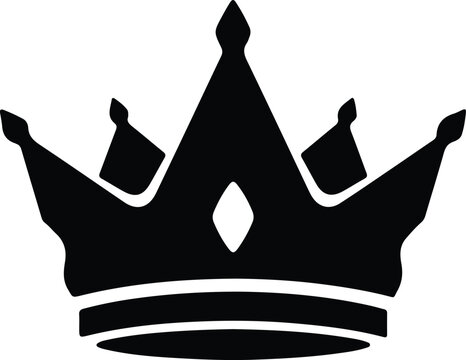 Silhouette vector crown icon royal symbol regal emblem design