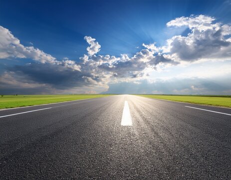 empty runway and cloudy in sky on summer