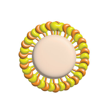 3d render of hantavirus structure