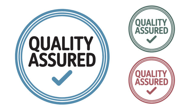 Quality assured stamp vector icon