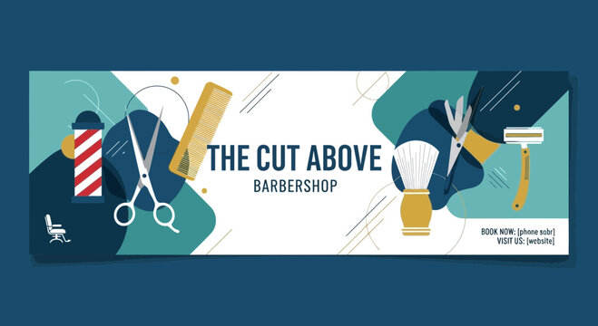 Barber shop scissors and straight razor.