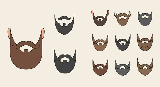 Collection of various beard styles.