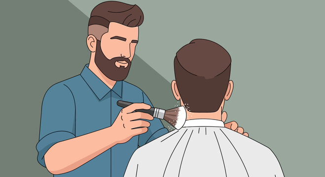 Man getting haircut from barber shop 1.