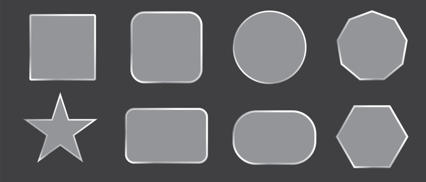 Set of glossy blank vector buttons and labels for web and app design
